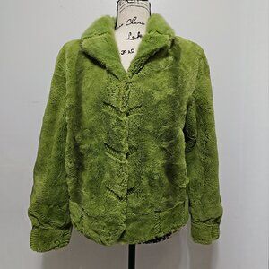 New Apple Pine Green Semi Sheared Mink Fur Jacket Coat Blazer No Fox